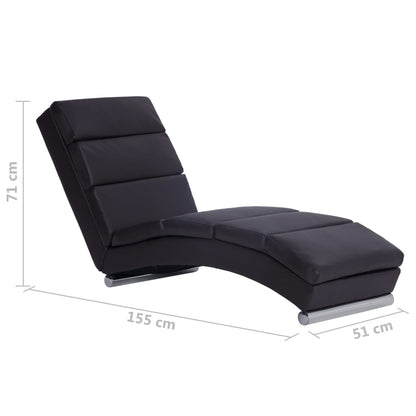 Chaise longue couro artificial castanho