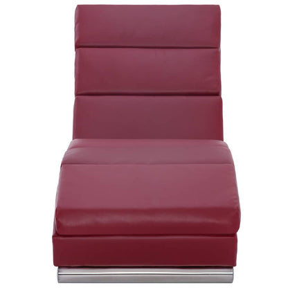 Chaise longue couro artificial vermelho tinto