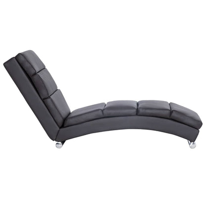 Chaise longue couro artificial cinzento