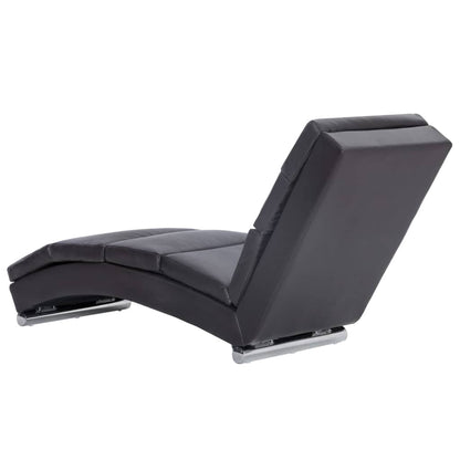 Chaise longue couro artificial cinzento