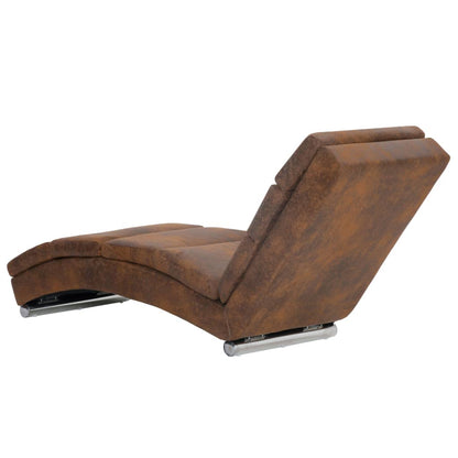 Chaise longue camurça artificial castanho