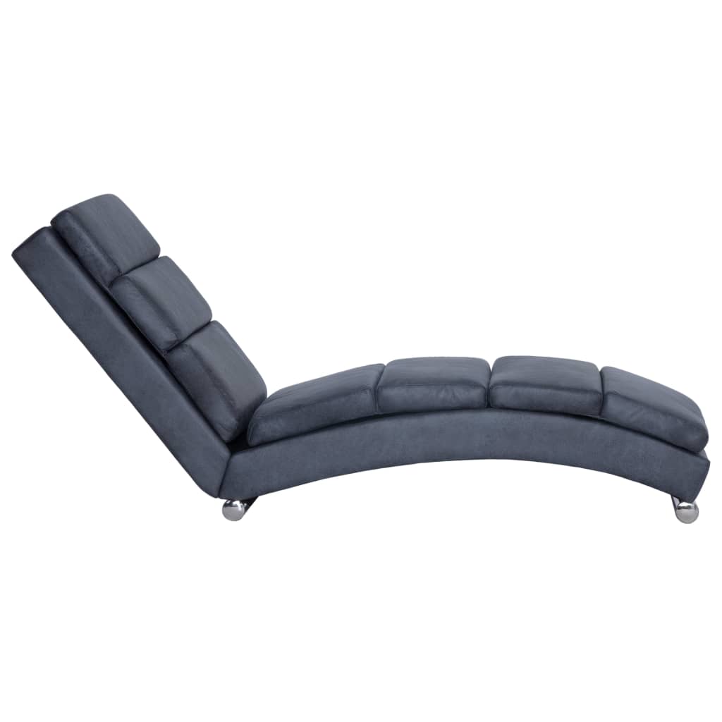 Chaise longue camurça artificial cinzento