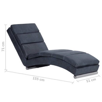 Chaise longue camurça artificial cinzento