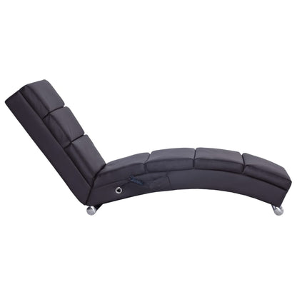 Chaise longue de massagens couro artificial castanho