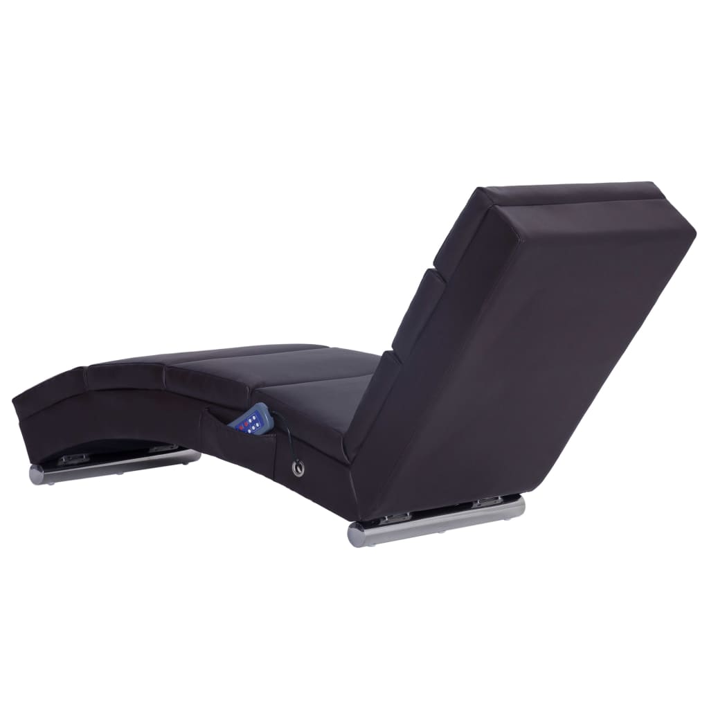 Chaise longue de massagens couro artificial castanho