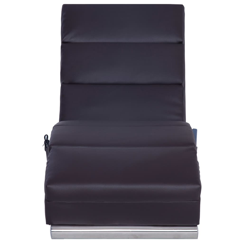 Chaise longue de massagens couro artificial castanho