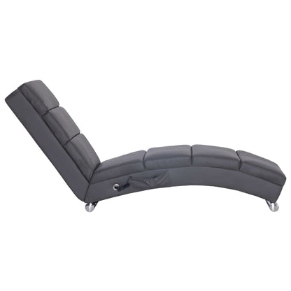 Chaise longue de massagens couro artificial cinzento