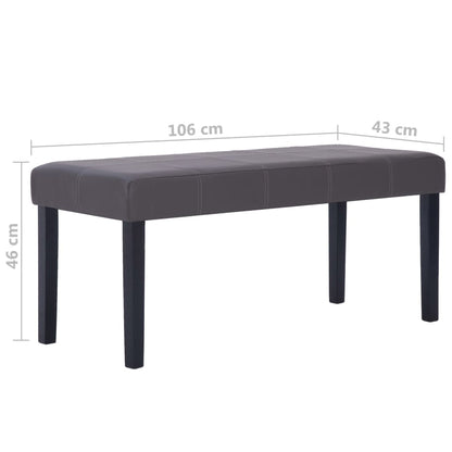 Banco 106 cm couro artificial cinzento