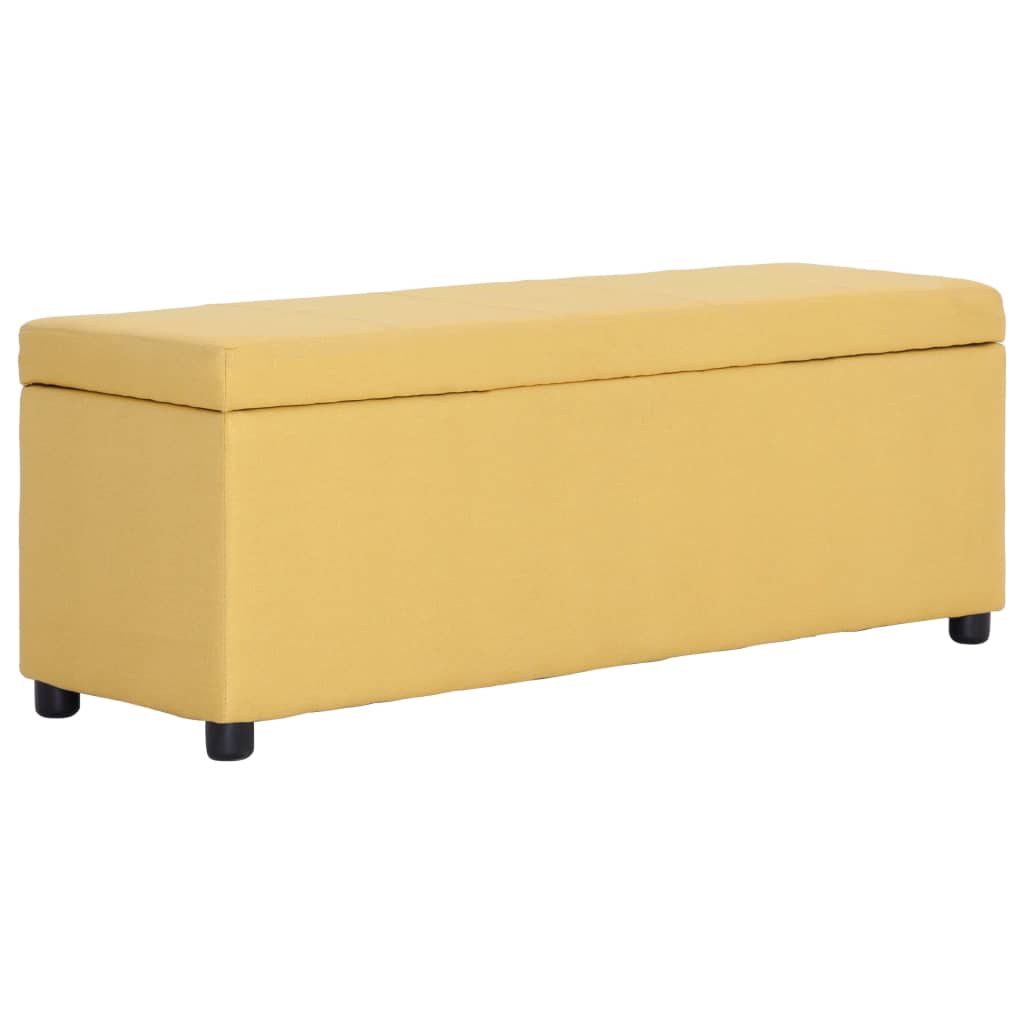 Banco c/ compartimento de arrumação 116 cm poliéster amarelo