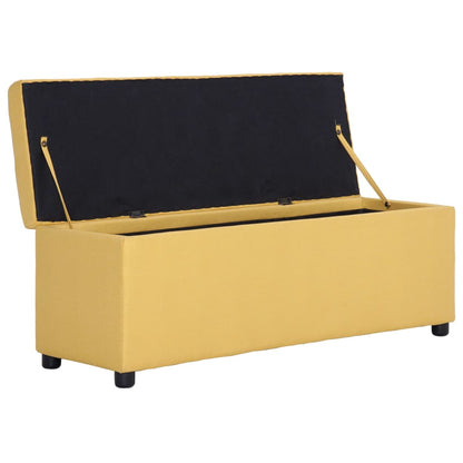 Banco c/ compartimento de arrumação 116 cm poliéster amarelo