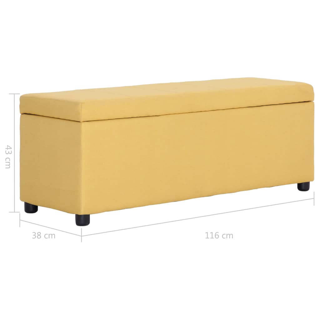 Banco c/ compartimento de arrumação 116 cm poliéster amarelo