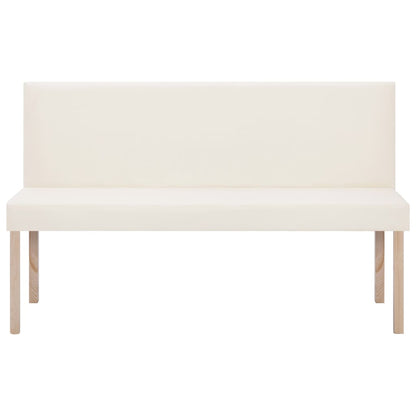 Banco 139,5 cm couro artificial cor creme