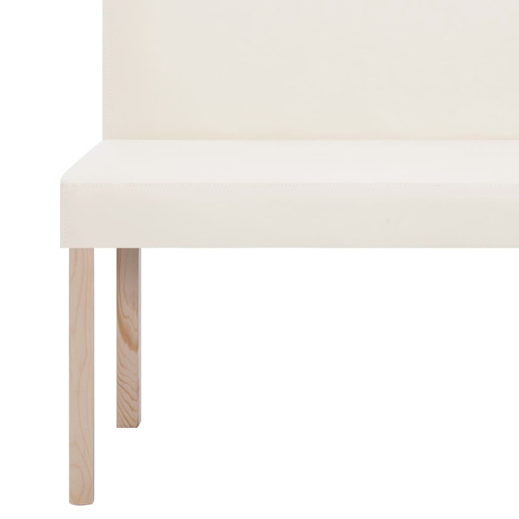 Banco 139,5 cm couro artificial cor creme