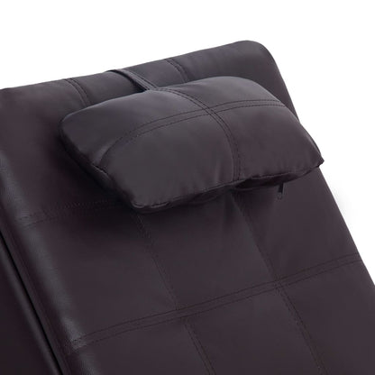 Chaise longue de massagem c/ almofada couro artificial castanho