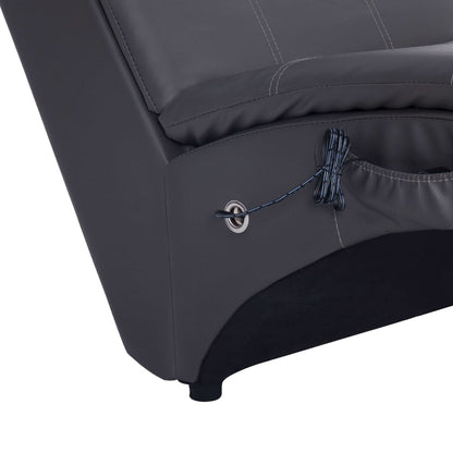 Chaise longue de massagem c/ almofada couro artificial cinzento