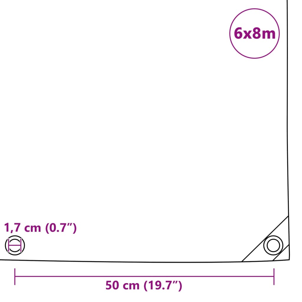 Lona 650 g/m² 6x8 m cinzento