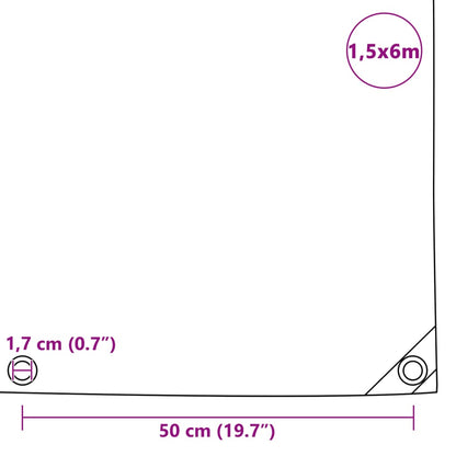 Lona 650 g/m² 1,5x6 m azul