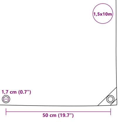 Lona 650 g/m² 1,5x10 m azul