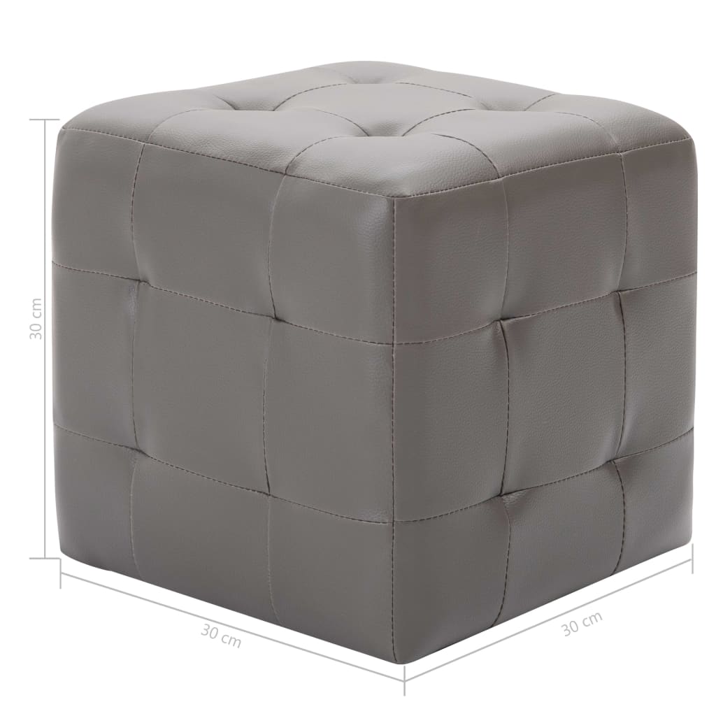 Mesas de cabeceira 2 pcs 30x30x30 cm couro artificial cinzento