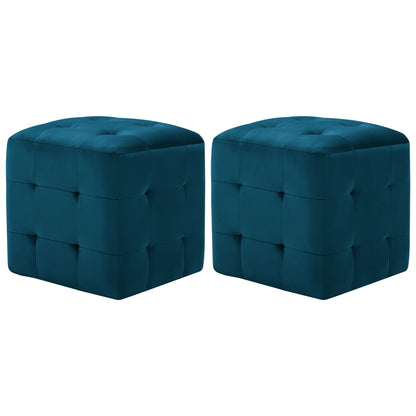 Mesas de cabeceira 2 pcs 30x30x30 cm veludo azul