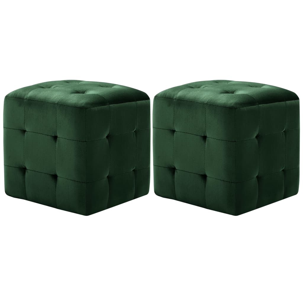 Mesas de cabeceira 2 pcs 30x30x30 cm veludo verde