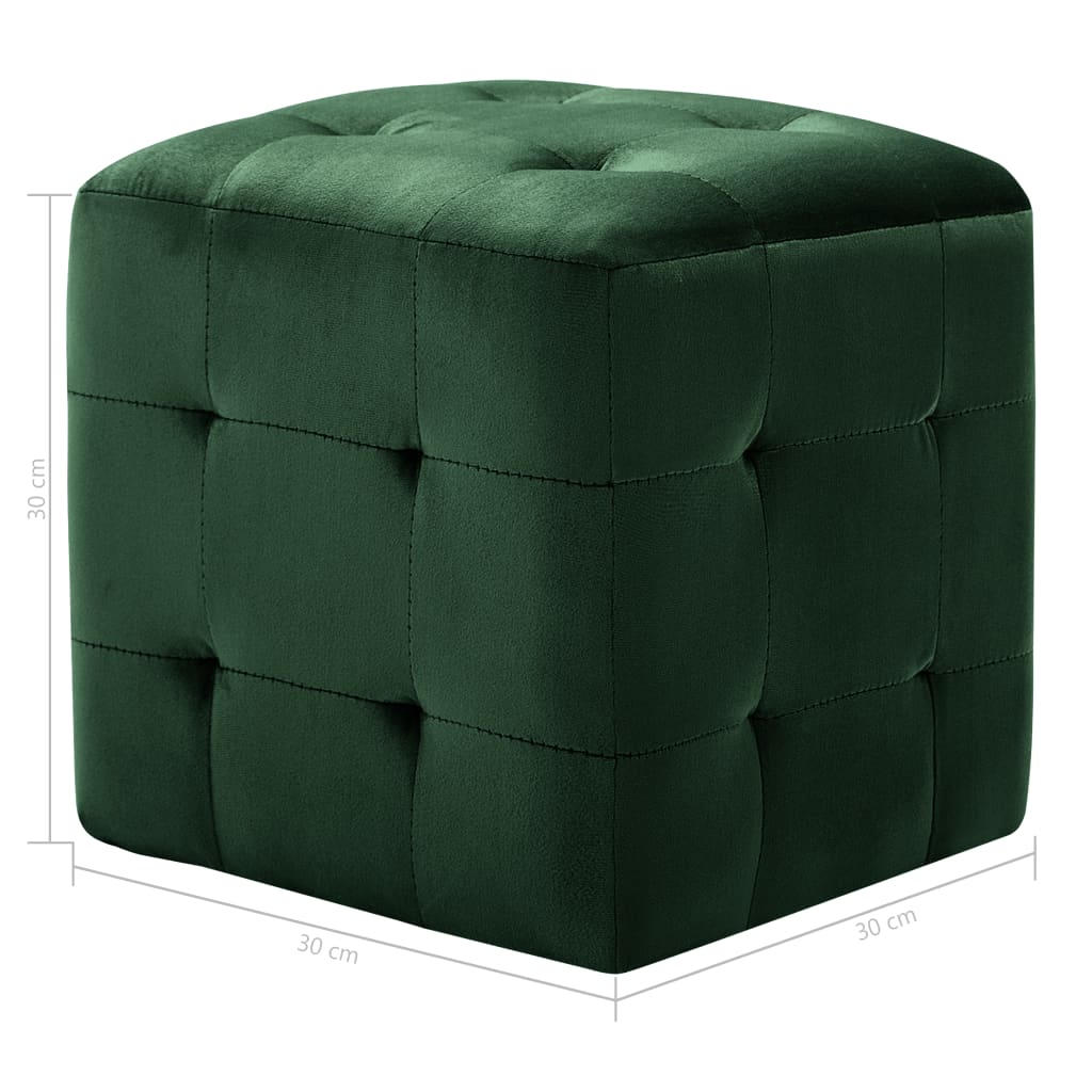 Mesas de cabeceira 2 pcs 30x30x30 cm veludo verde