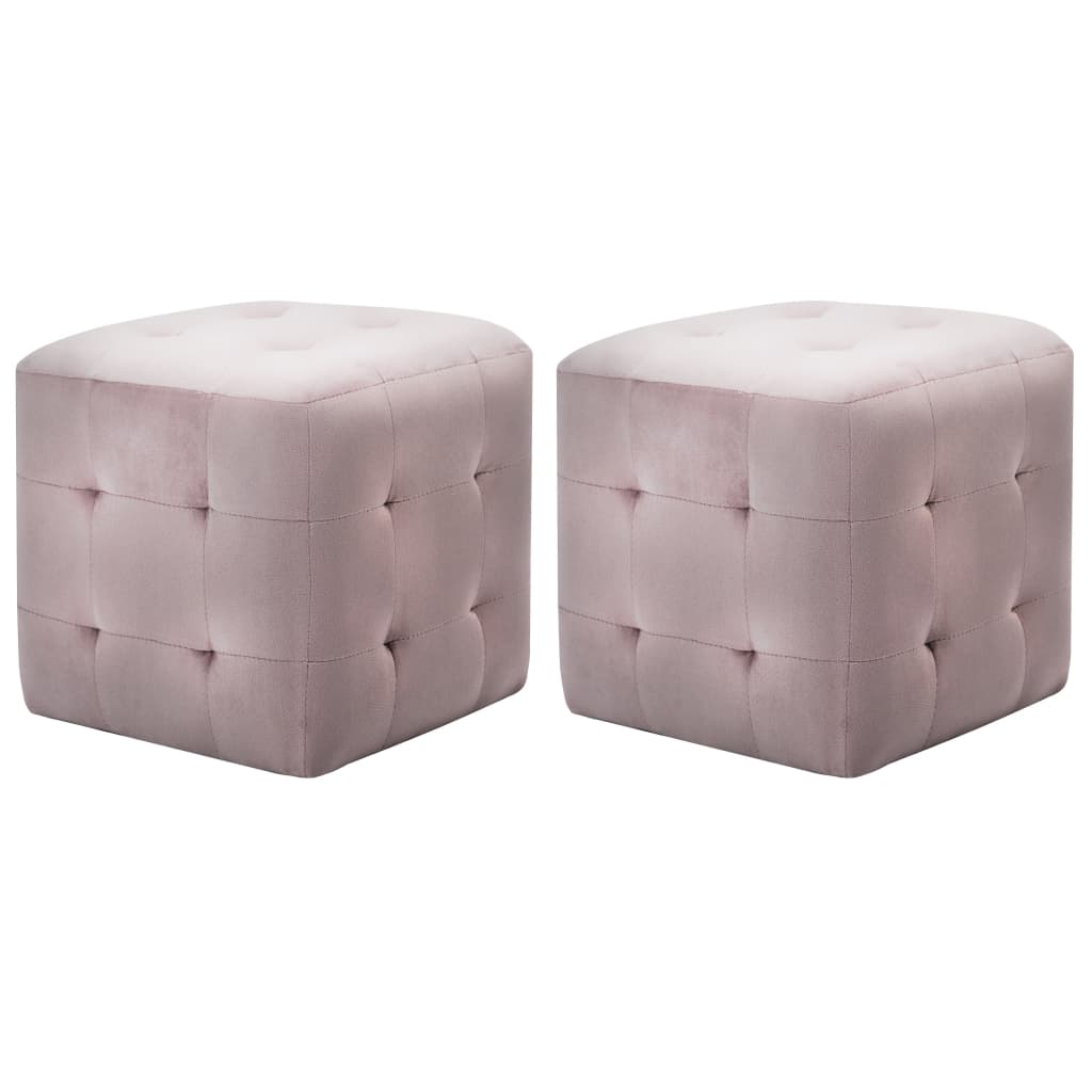 Mesas de cabeceira 2 pcs 30x30x30 cm veludo rosa