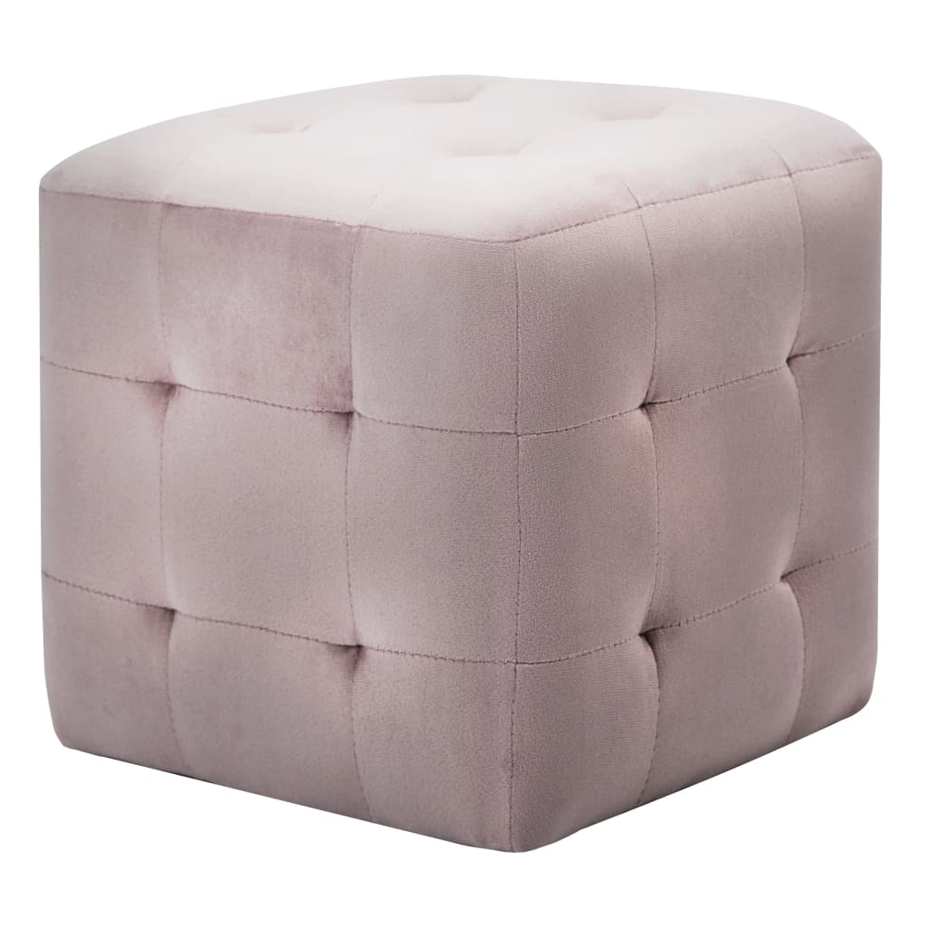 Mesas de cabeceira 2 pcs 30x30x30 cm veludo rosa