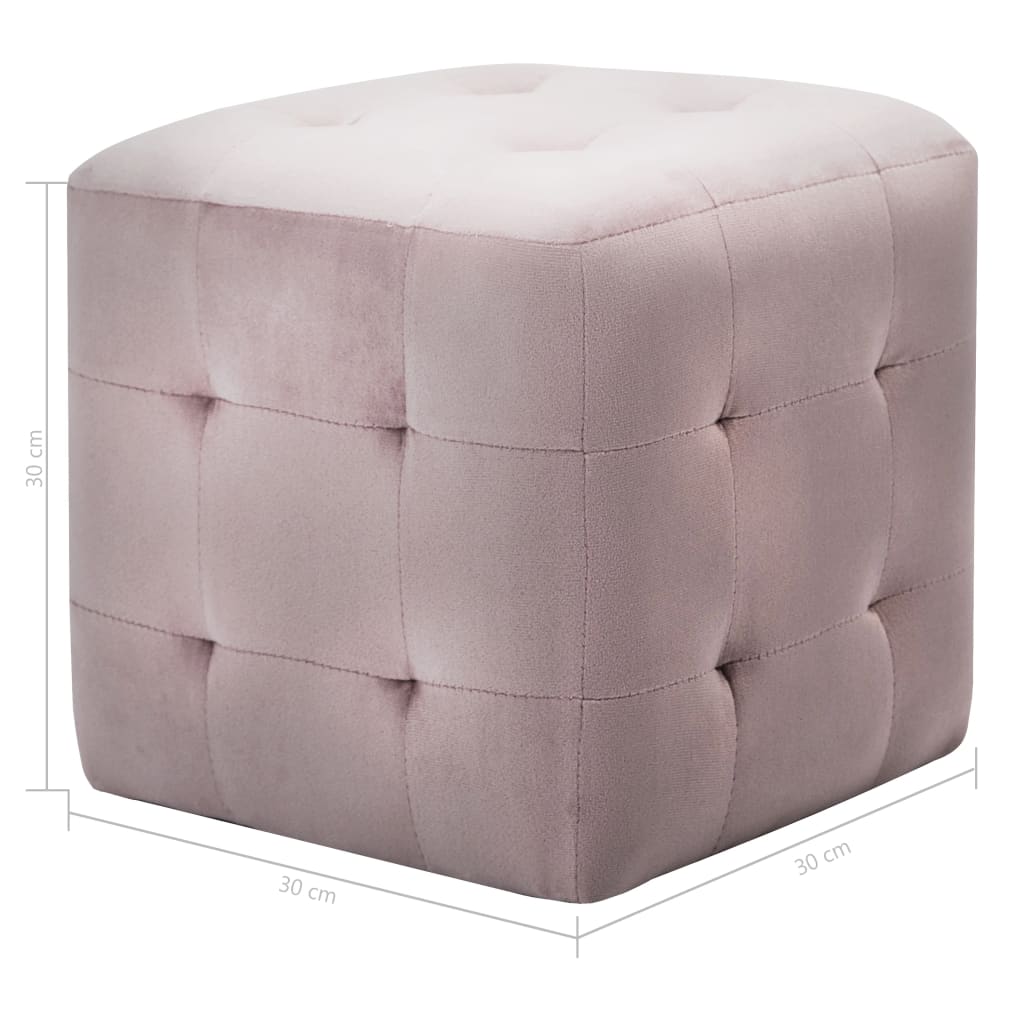 Mesas de cabeceira 2 pcs 30x30x30 cm veludo rosa