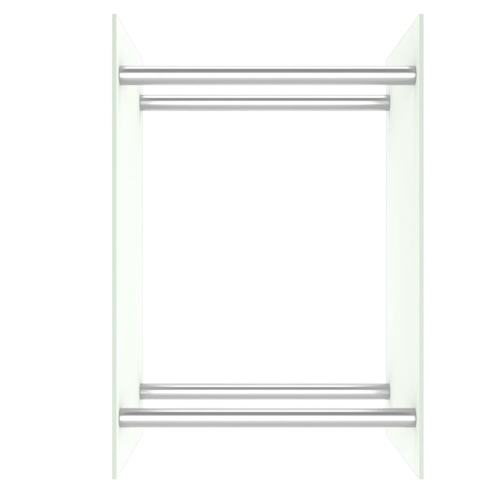 Suporte para lenha 40x35x60 cm vidro branco