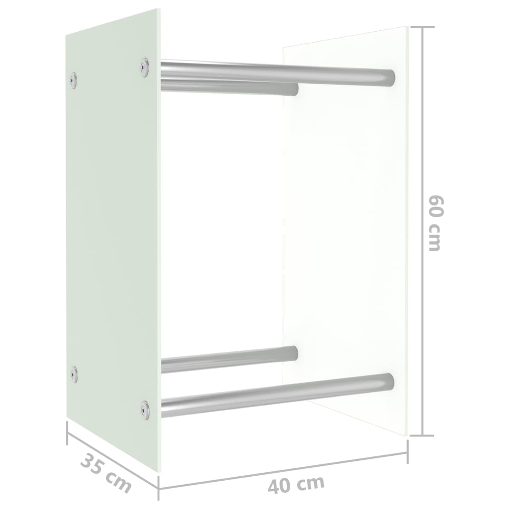 Suporte para lenha 40x35x60 cm vidro branco