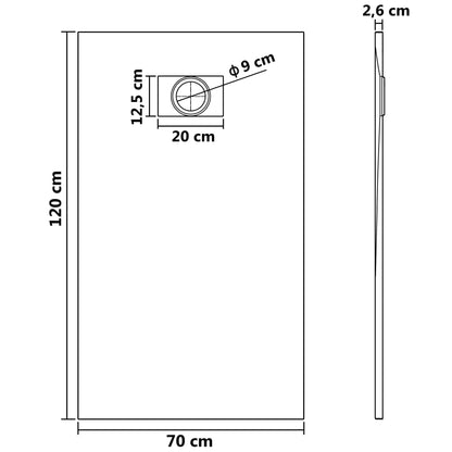 Base de Chuveiro SMC - Branco - 120x70 cm