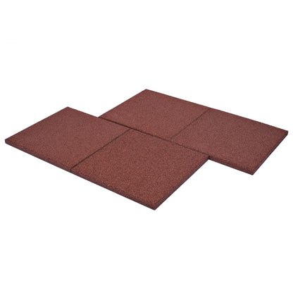 Ladrilhos proteção quedas 18 pcs borracha 50x50x3cm vermelho