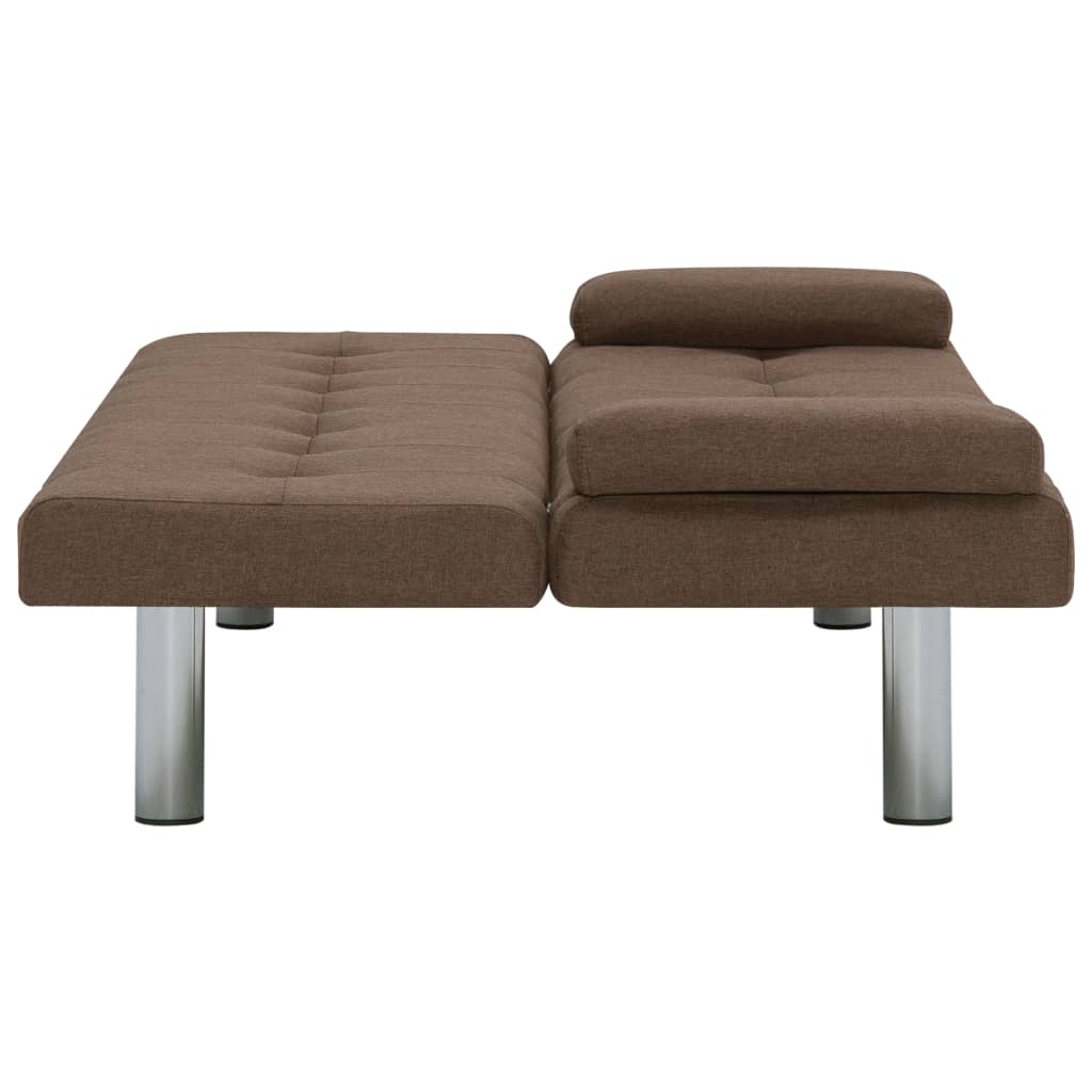 Sofá Cama Vivian - Cor Castanho - Em Tecido, Estrutura em Madeira, Pernas Cromadas e Espessamente Acolchoado para Maior Conforto- 168x77x61,5 / 64 / 66 cm - Design Moderno