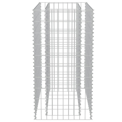 Canteiro elevado/cesto gabião 90x50x100 cm aço galvanizado