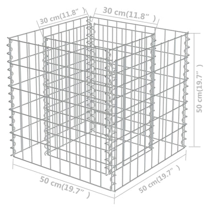 Canteiro elevado/cesto gabião 50x50x50 cm aço galvanizado