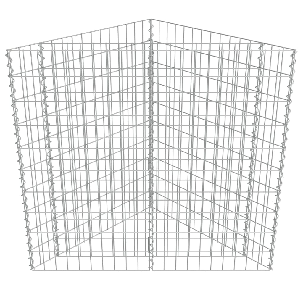 Canteiro elevado/cesto gabião 75x75x50 cm aço galvanizado