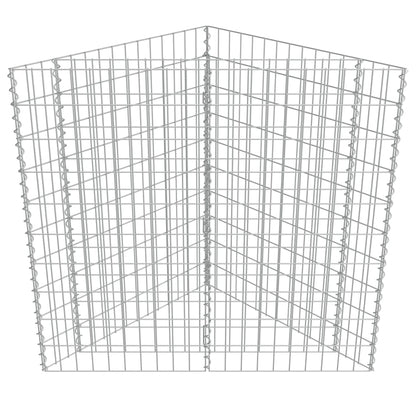 Canteiro elevado/cesto gabião 75x75x50 cm aço galvanizado