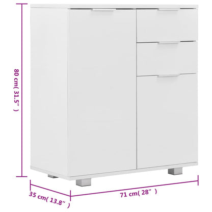 Aparador em contraplacado 71x35x80 cm branco brilhante