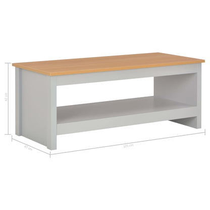 Mesa de centro 105x47x42 cm cinzento