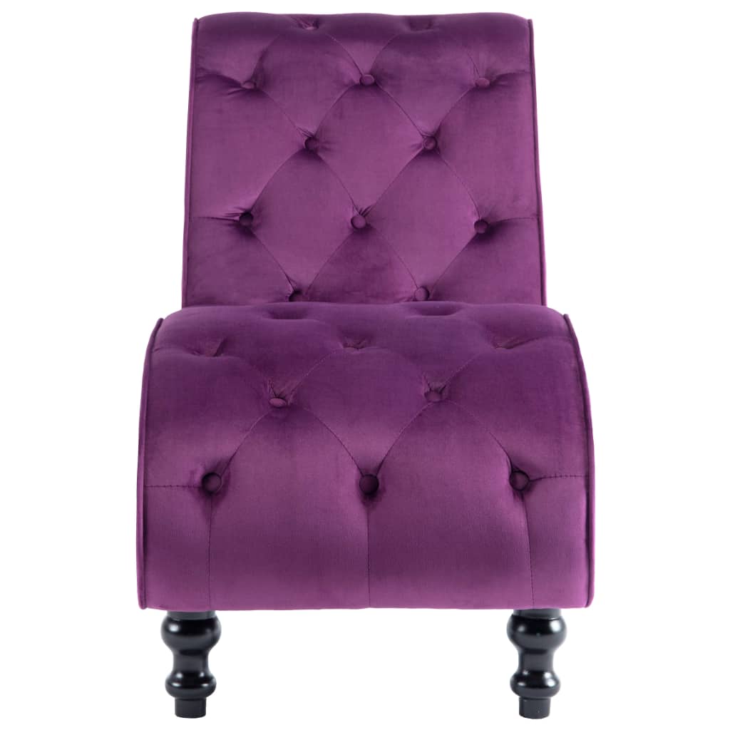 Chaise longue em veludo roxo