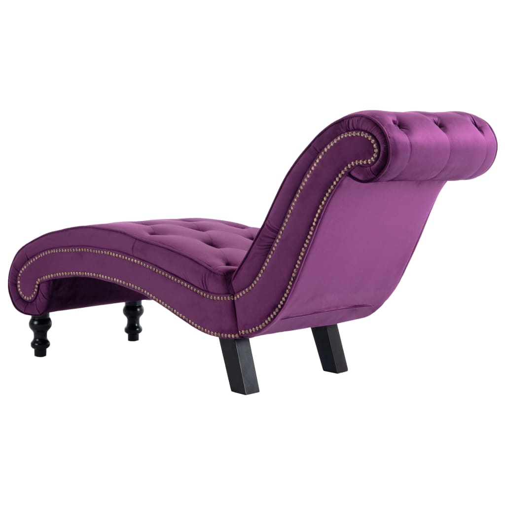 Chaise longue em veludo roxo