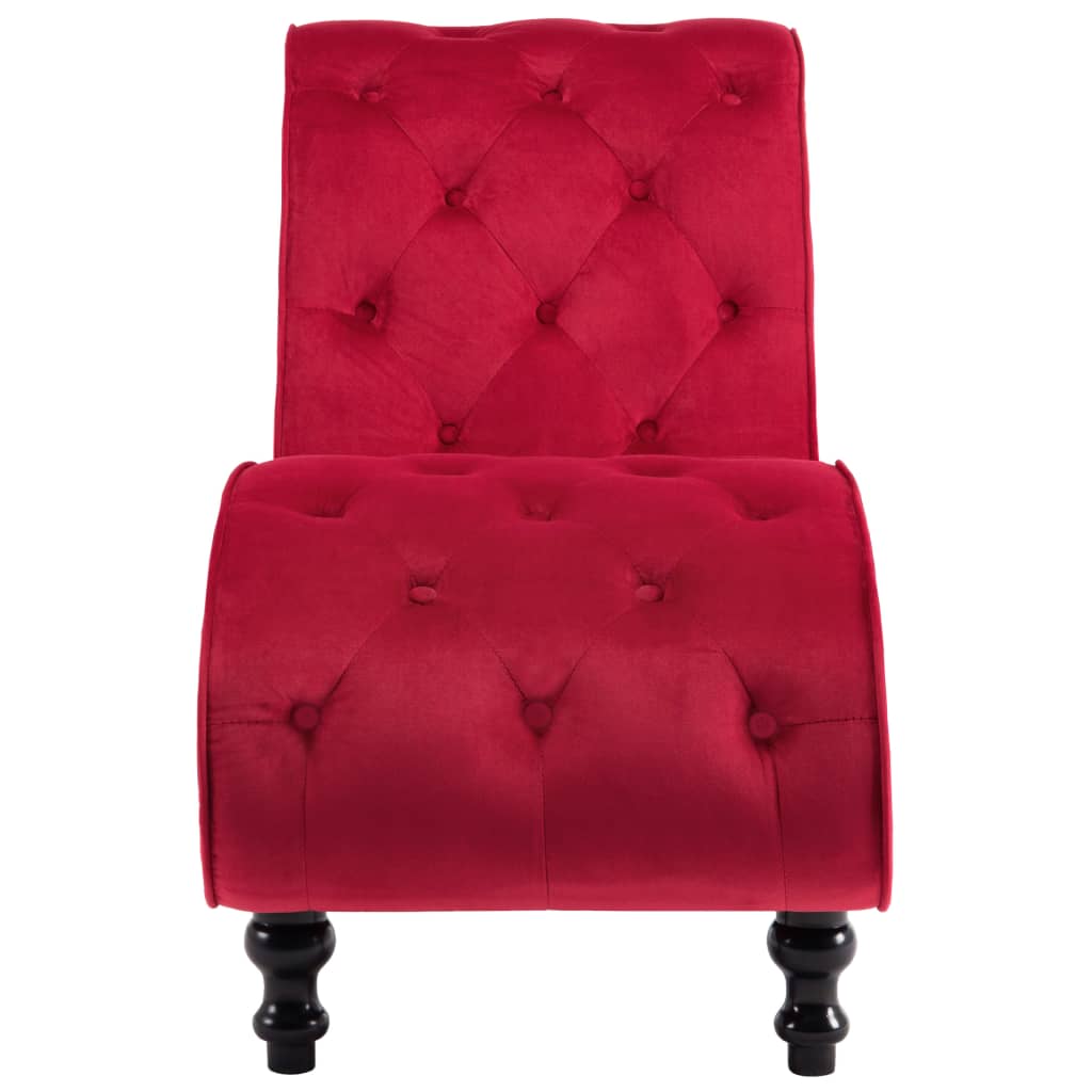 Chaise longue em veludo vermelho