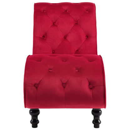 Chaise longue em veludo vermelho