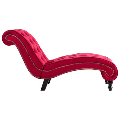 Chaise longue em veludo vermelho