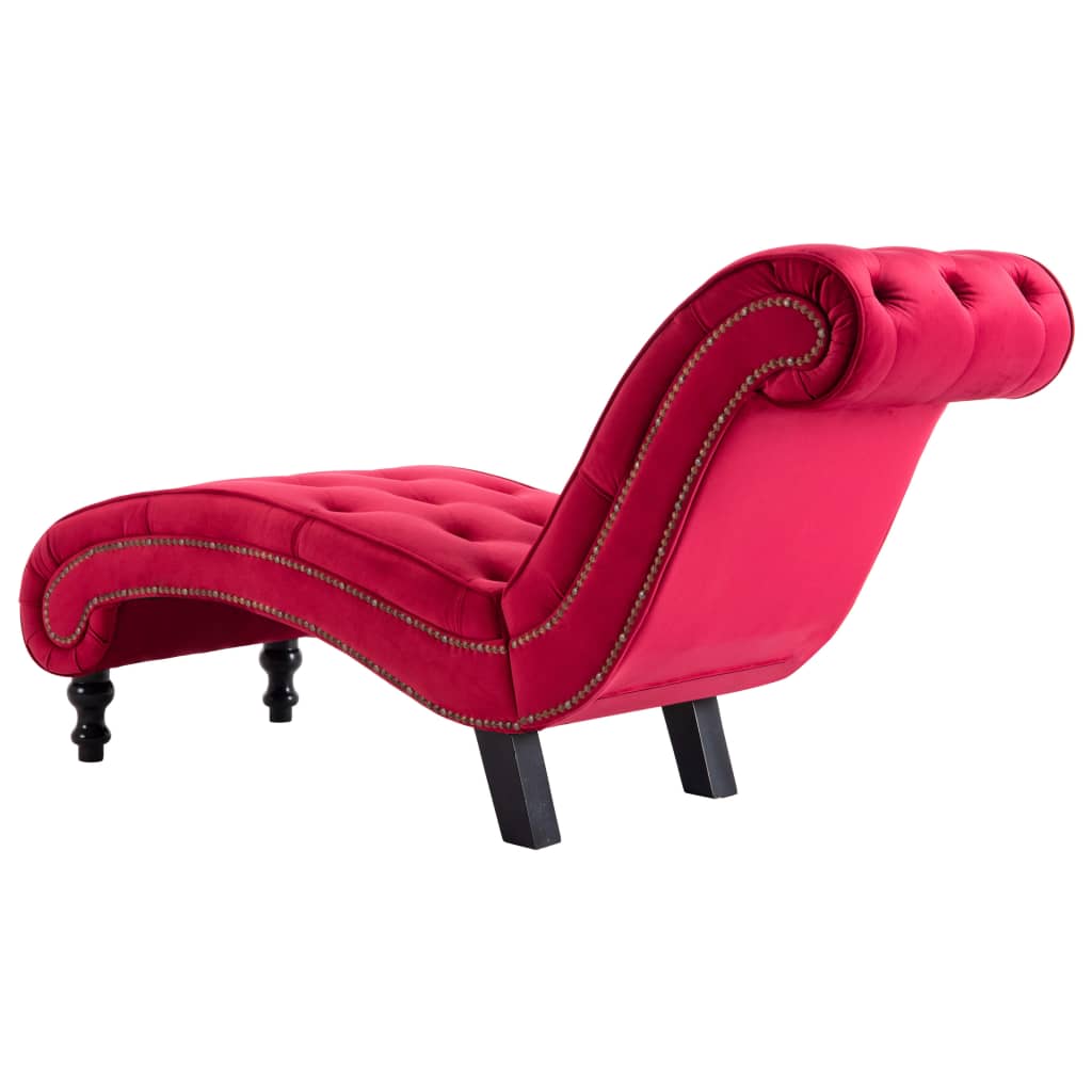 Chaise longue em veludo vermelho