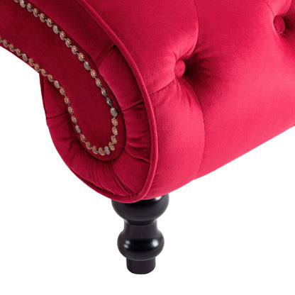 Chaise longue em veludo vermelho