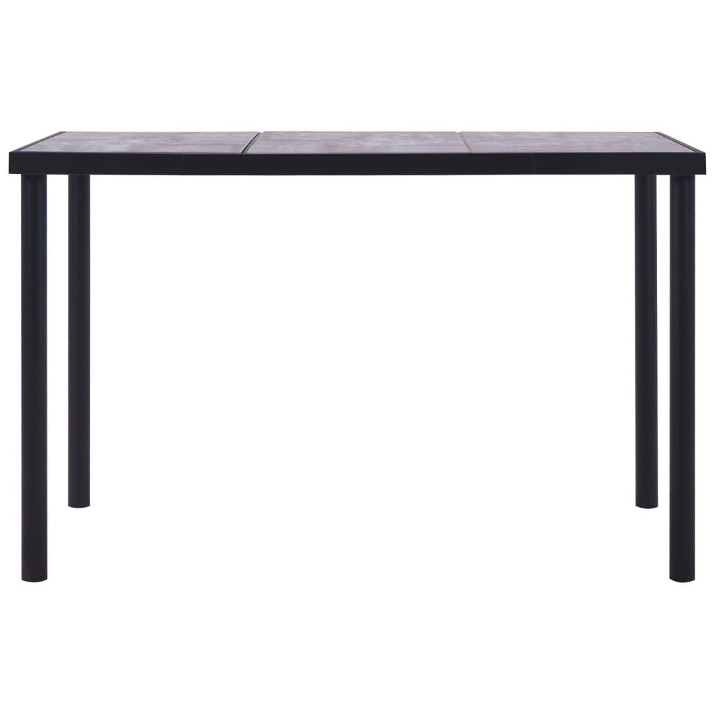 Mesa de jantar 160x80x75 cm MDF preto e cinzento cimento