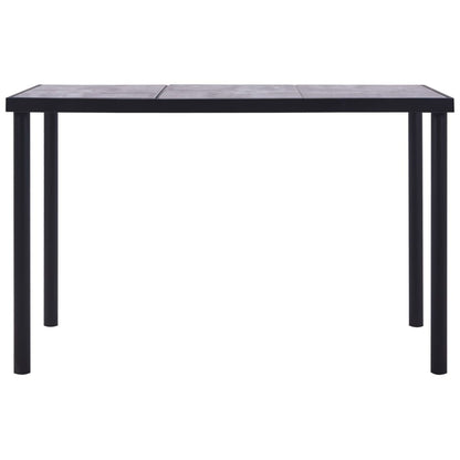 Mesa de jantar 160x80x75 cm MDF preto e cinzento cimento