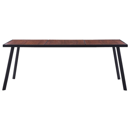 Mesa de jantar 200x100x75 cm MDF cor madeira clara e preto